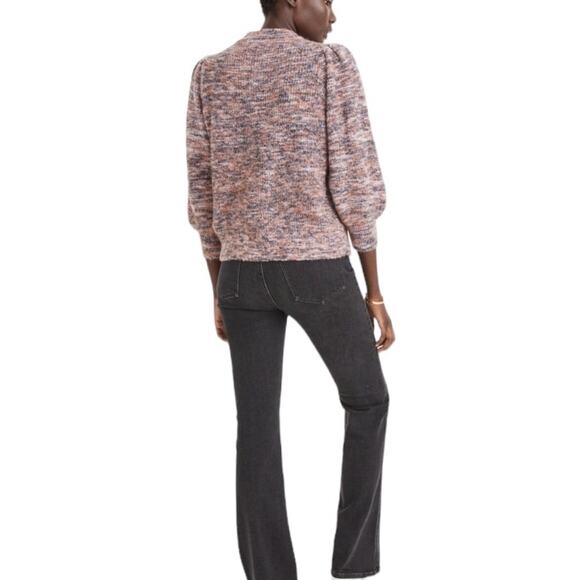 Madewell NWT Space-Dyed Eaton Puff-Sleeve Pullover Sweater Size S Wool Blend - Picture 3 of 11